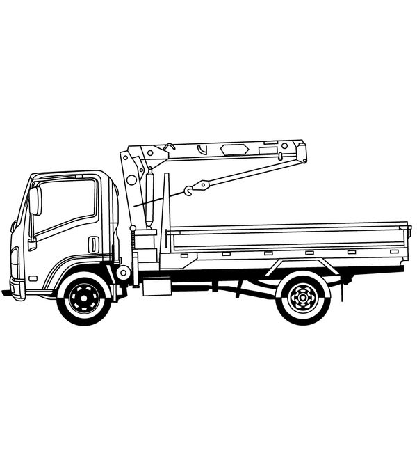 Бортовой автомобиль с КМУ Isuzu Elf 3.5