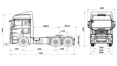 Тягач SITRAK C7H 6×4 ZZ4256V364HE
