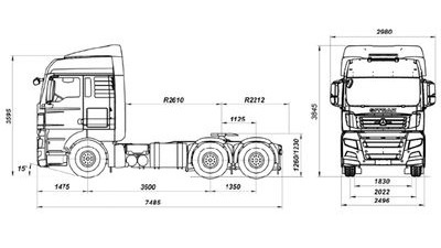 Тягач SITRAK C7H 6х2 ZZ4256V363HE 