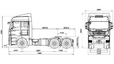 Тягач SITRAK C7H 6×4 ZZ4256V364HE